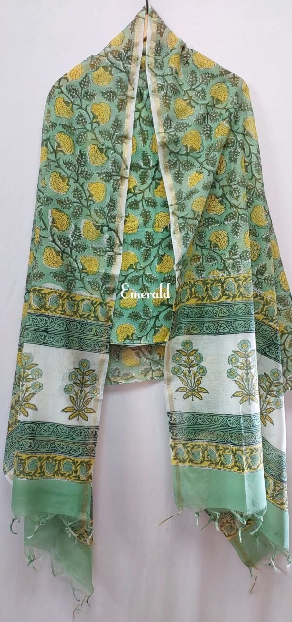 Unstiched Cotton Chanderi Kurta Set - Image 3