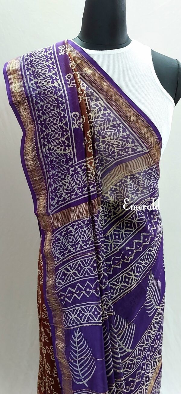 Maheshwari Bagru Saree - Image 5