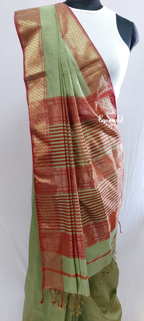 Maheshwari Cotton Silk Saree - Image 3