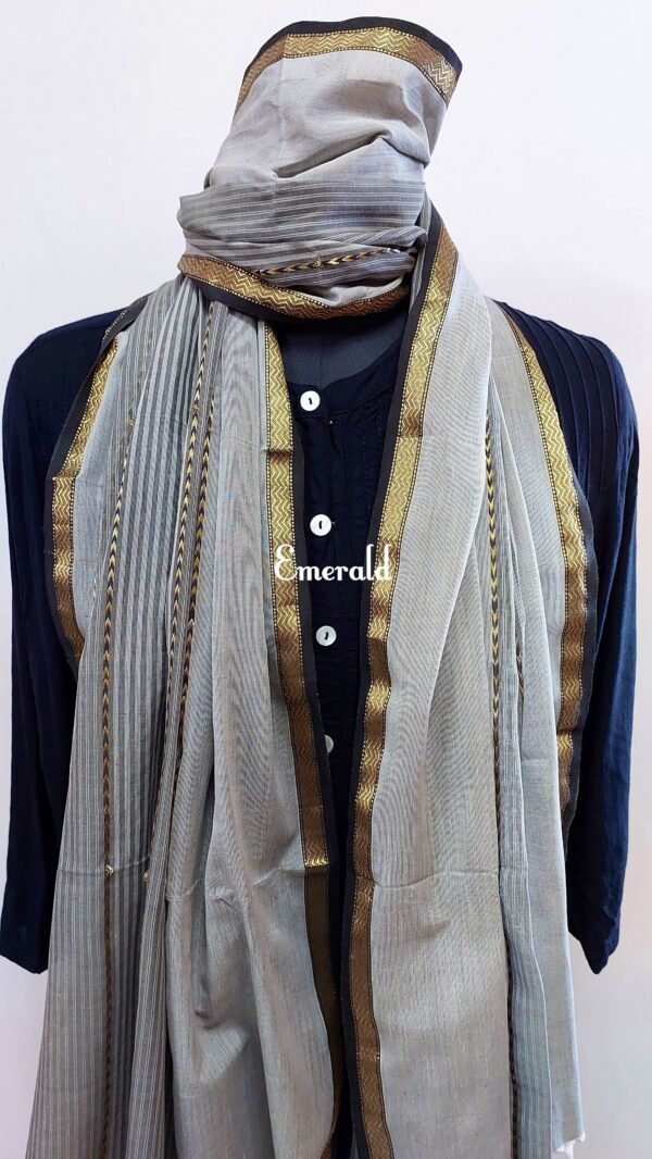 Maheshwari Cotton Silk Stole - Image 3