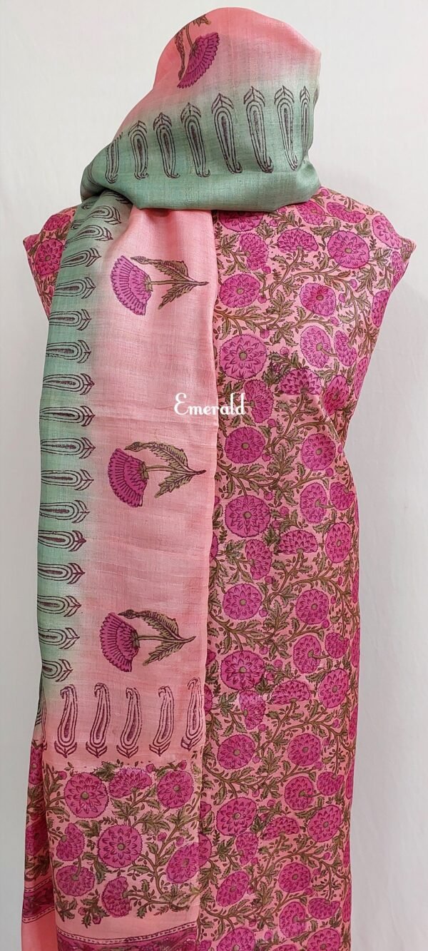 Tussar Silk Unstitched Kurta Set