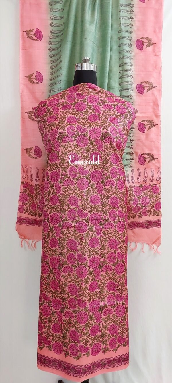 Tussar Silk Unstitched Kurta Set - Image 5