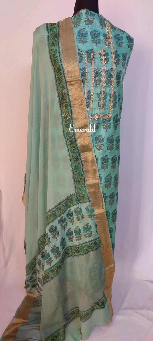 Tussar Silk Unstitched Kurta Set - Image 5