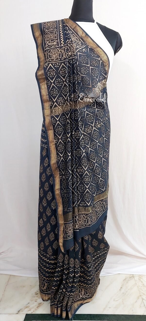 Maheshwari Bagru Saree - Image 4