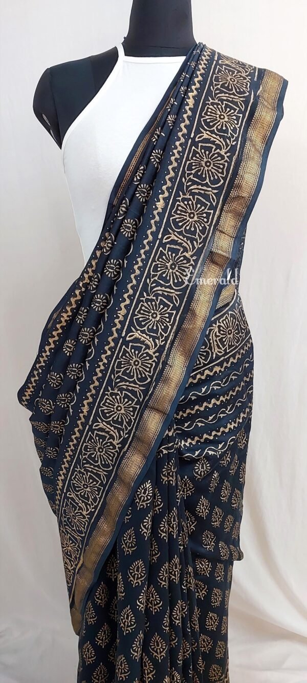 Maheshwari Bagru Saree - Image 8