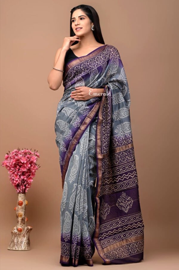 Maheshwari Bagru Saree - Image 4