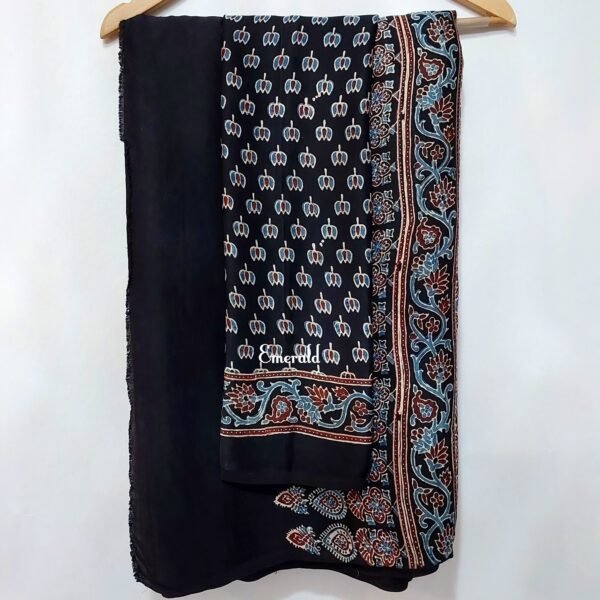 Modal Silk Ajrakh Saree - Image 6