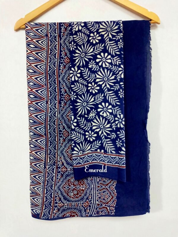 Modal Silk Ajrakh Saree - Image 4