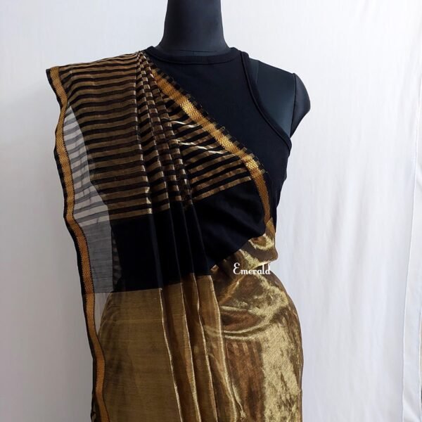 Maheshwari Cotton Silk Striped Saree - Image 6