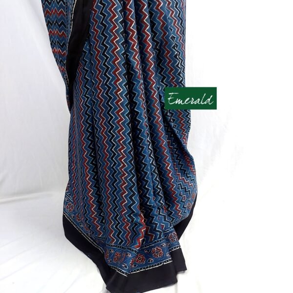 Modal Silk Ajrakh Saree - Image 6