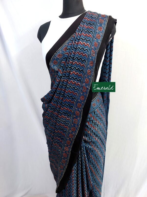 Modal Silk Ajrakh Saree - Image 7